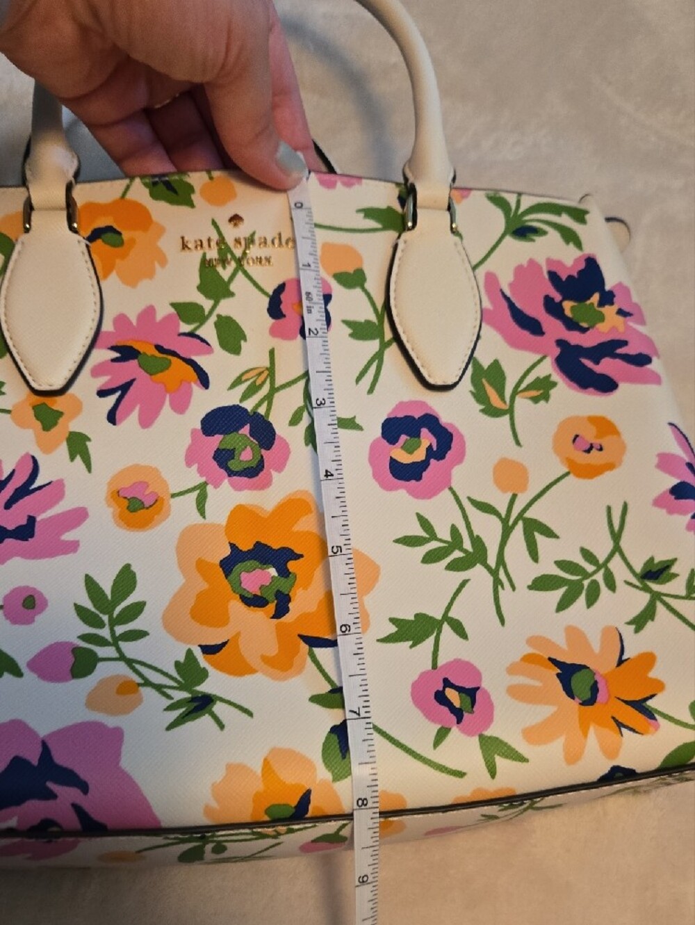 kate spade Cream Floral Print Top-Handle Tote - Picture 10 of 11